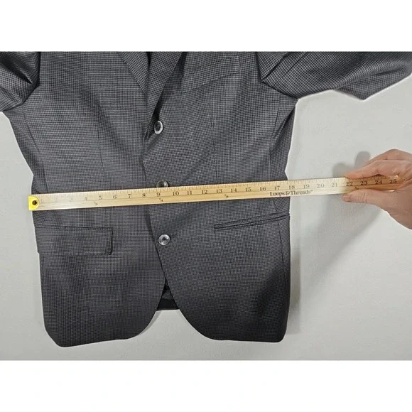 HUGO Hugo Boss 100% Virgin Wool Blazer Sport Coat 36S Houndstooth Pattern - Picture 8 of 16